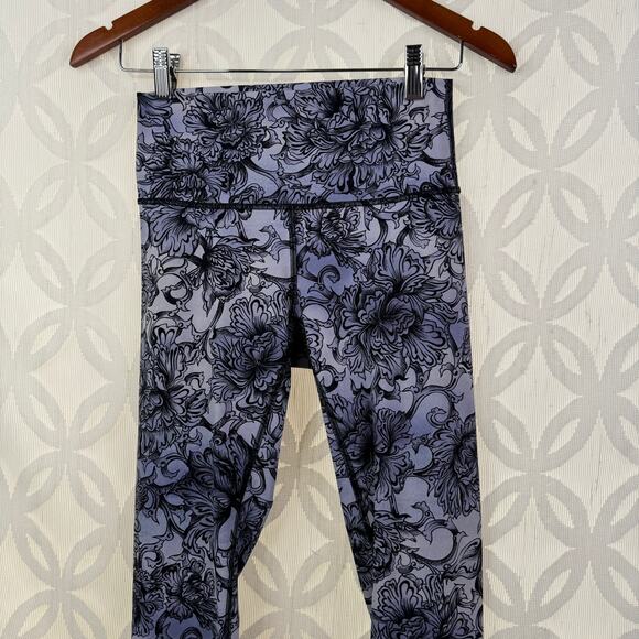 Lululemon Wunder Under Crop (Hi-Rise) Full-On Luxe 21" Hanakotoba Leggings Sz 6 - Picture 8 of 12